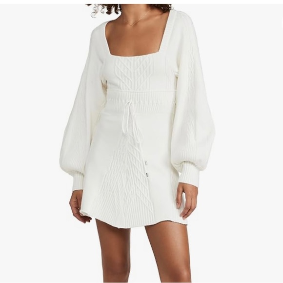 Free People Dresses & Skirts - Free People Sweater Dress Size L in Ivory. Never worn. Tags still on